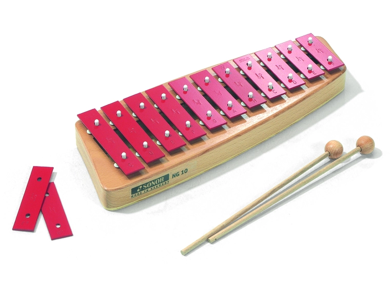 Sonor NG 10 Sopran Klokkespill 13 bars, C3 - f4, C-major, 1 pair SCH 40 